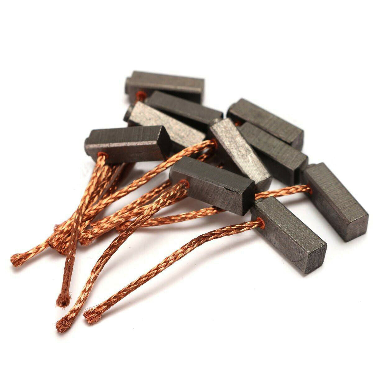 10pcs Carbon Brushes Wire Generator Generic Electric Motor Brush 5mm x 6mm x14mm