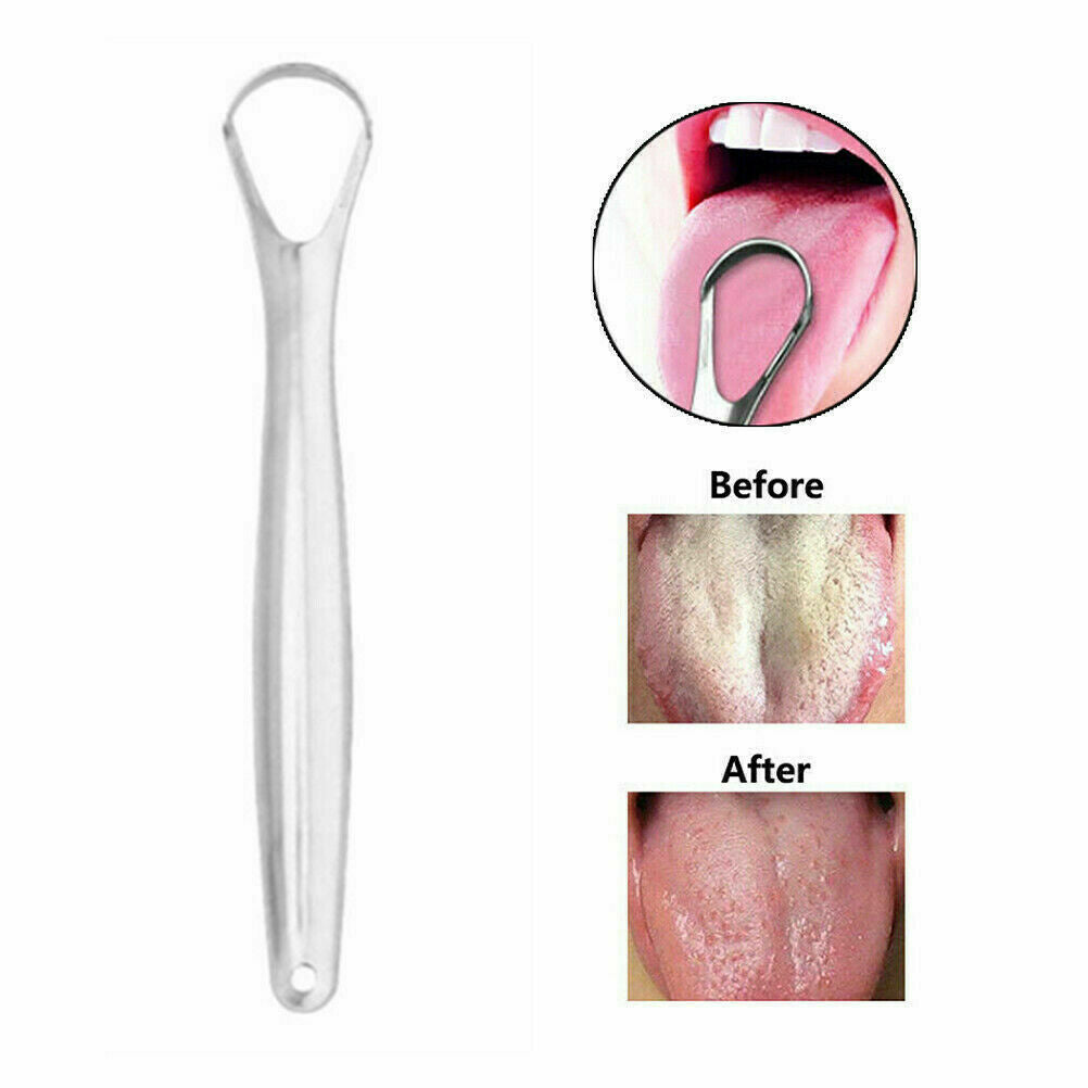 Useful Stainless Steel Tongue Cleaner Scraper Oral Care Fresh Breath Maker Tool