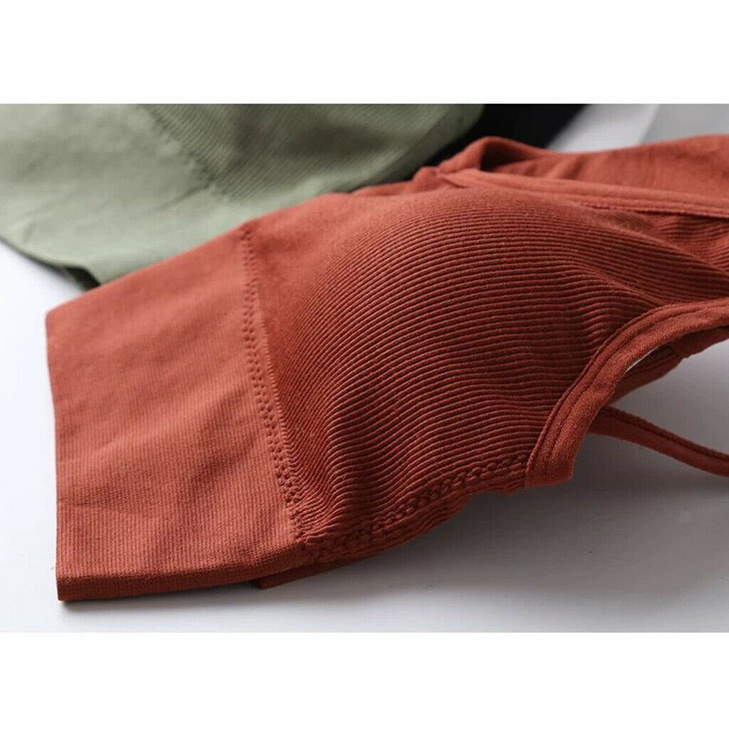 3pcs Women's Sexy V Neck Padded Bralette Spaghetti Straps Vest Sport Bra