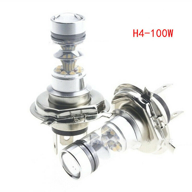 H4 100W 20LED Bulb Hi/Lo Beam HID 6000K White Motorcycle Headlight High Powe SJ
