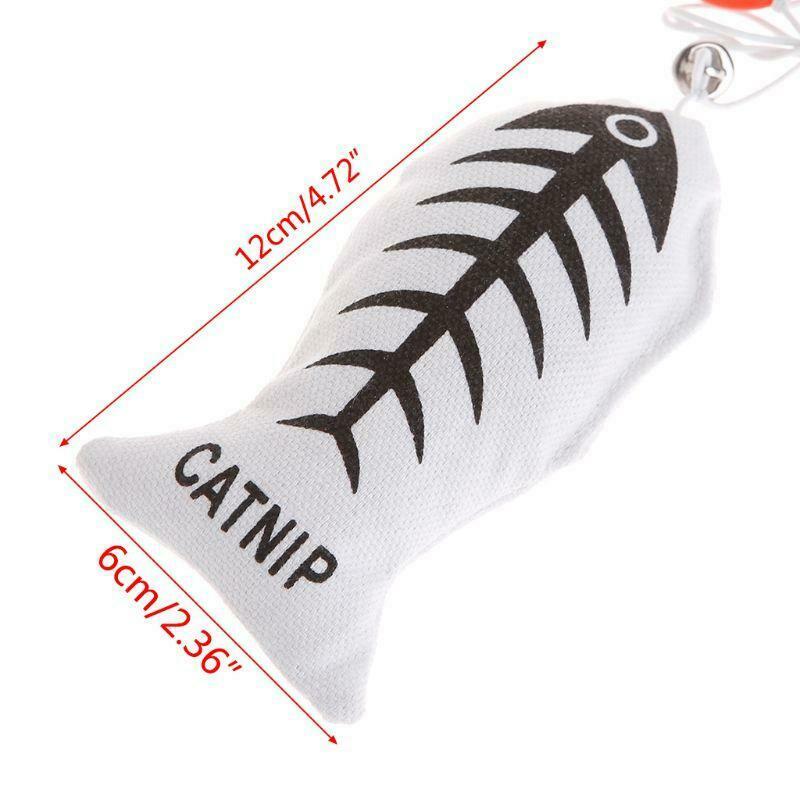 Cat Toys Canvas Fish Catnip Interactive Play Funny Hanging Ring Kitten Stuffed