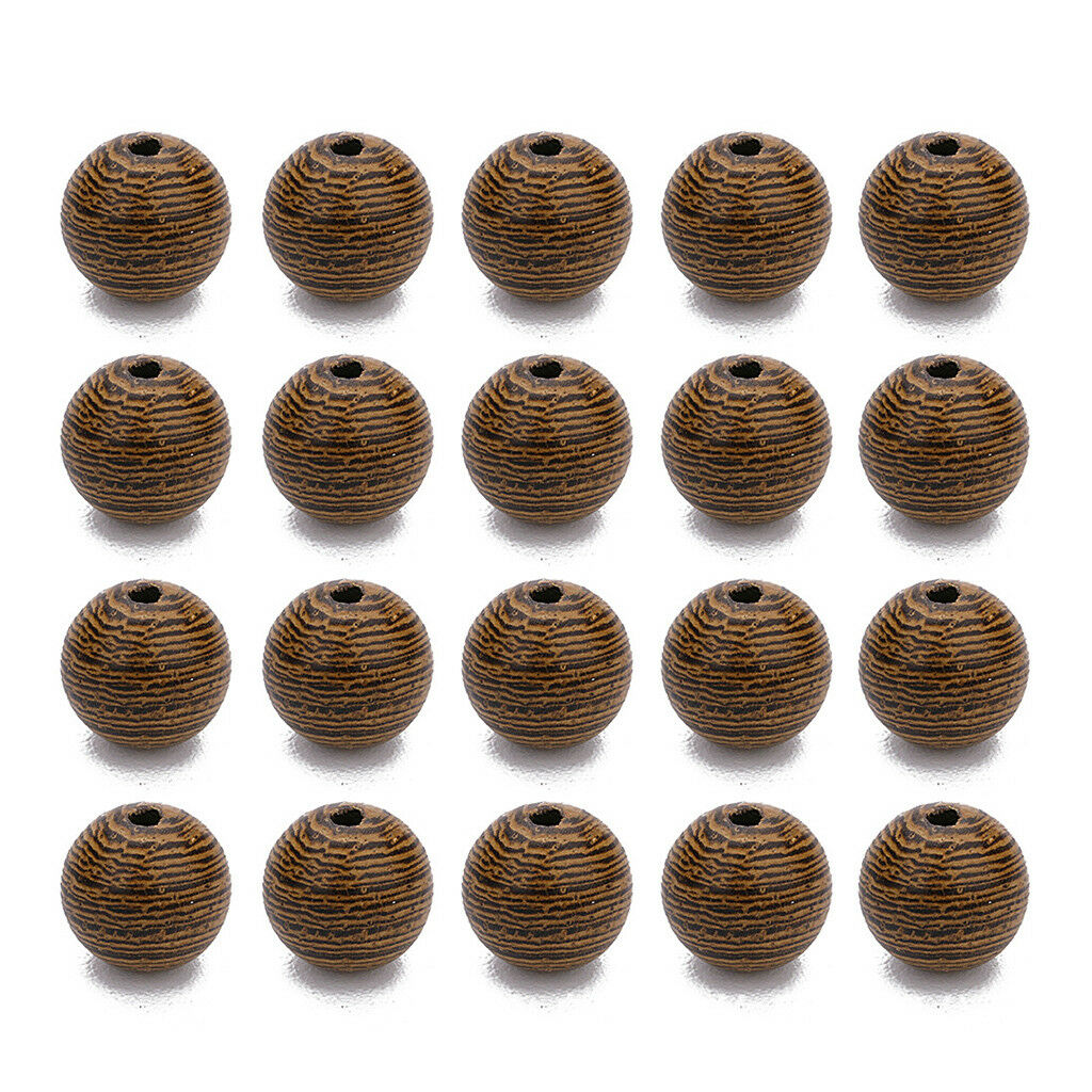 100pcs Natural Wood Round Loose Spacer Beads Jewelry DIY Bracelet Crafts