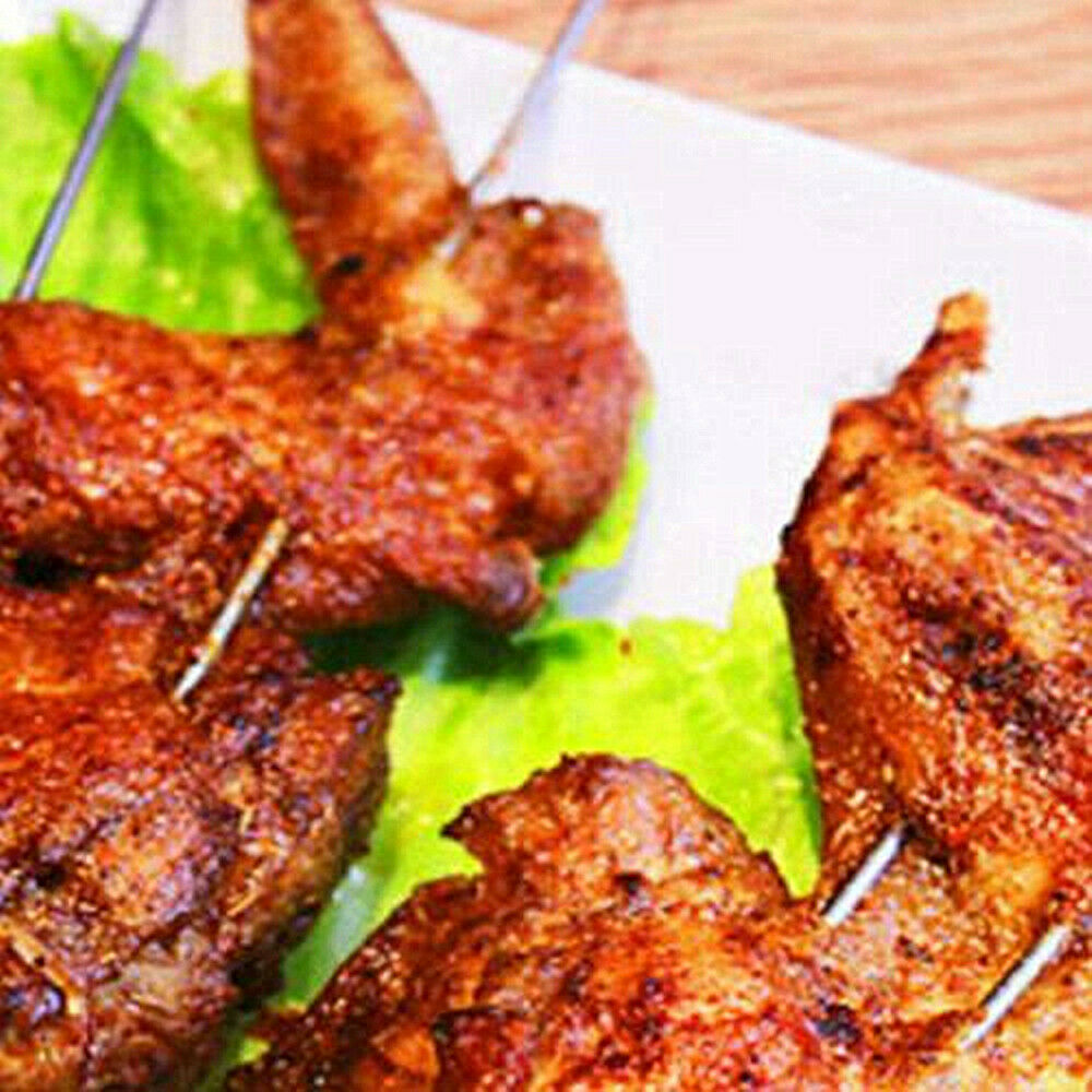 10Pcs  Stainless Steel Barbecue Metal Skewers Needle BBQ Tools Kebab Sticks AU