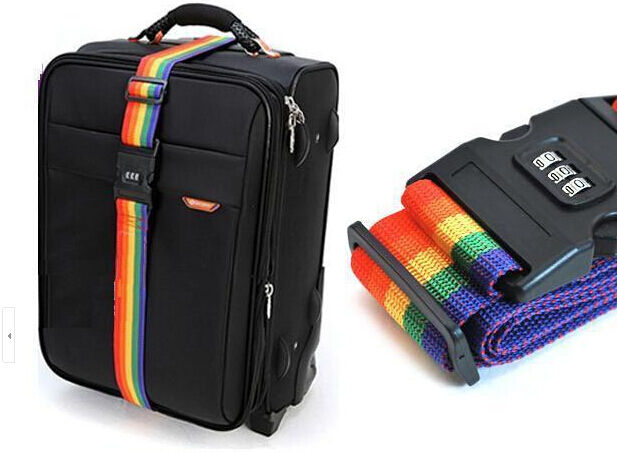 2M Travel Luggage Suitcase Strap Rainbow Baggage Backpack Belt Password L.l8