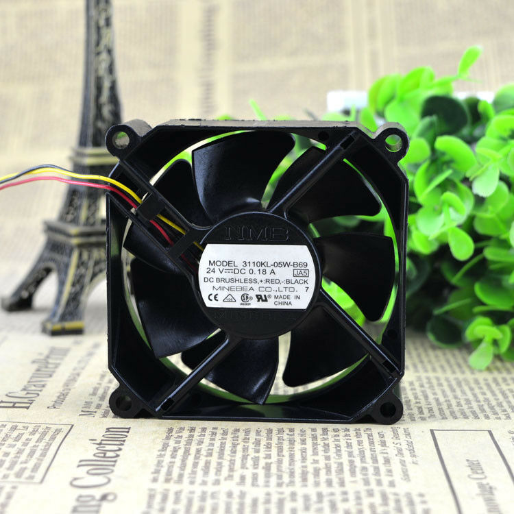 For NMB 3110KL-05W-B69 fan 80*80*25mm 24V 0.18A 3pin