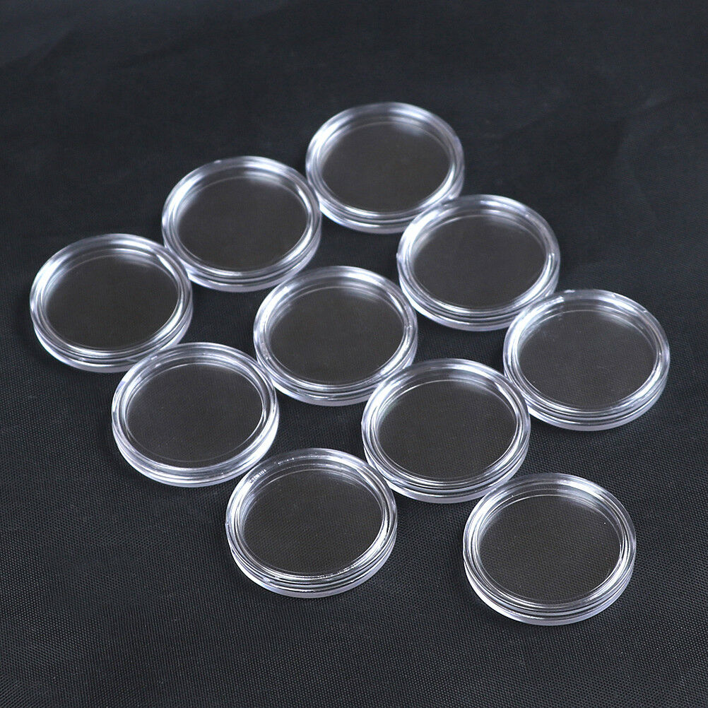 10Pcs 25mm Applied Clear Round Cases Coin Storage Boxes Capsules Holde.l8