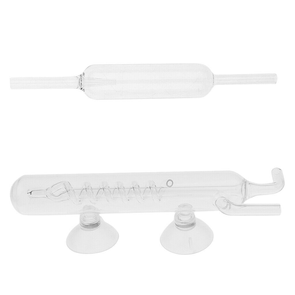 2 Pcs Glass Aquarium Tank CO2 Diffuser Bubble Counter With Suction Cup