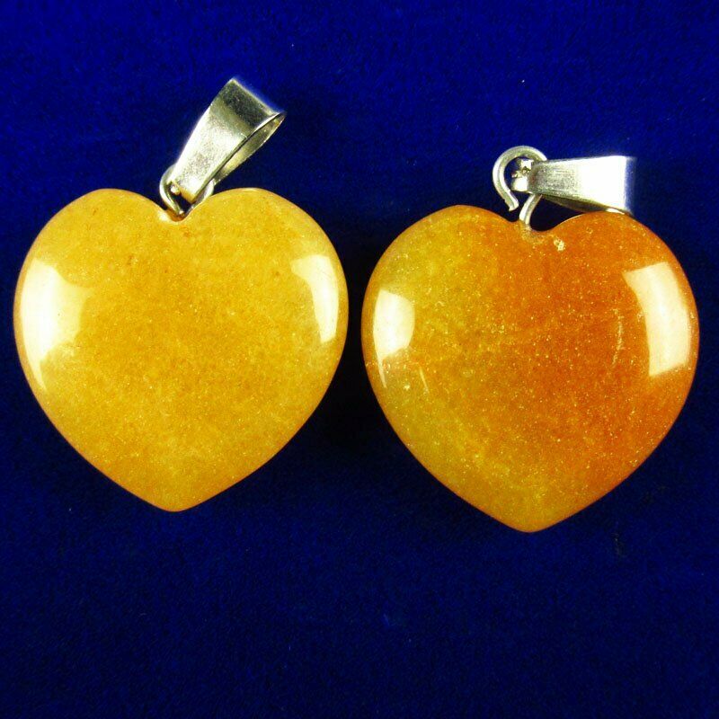 10pcs 20x20x6mm Natural Yellow Aventurine Heart 40g Pendant Bead A-22SK