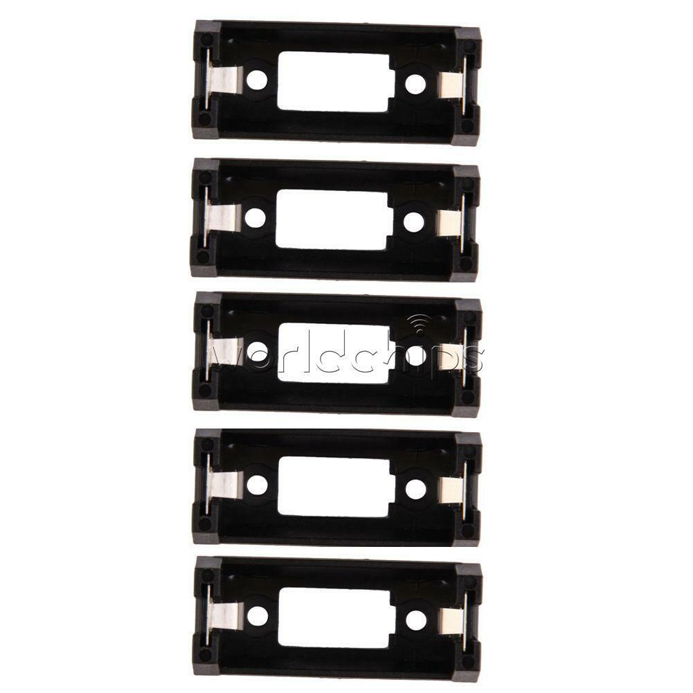 5PCS CR123A Lithium Battery Holder Box Clip Case w/ PCB Solder Mounting Lead