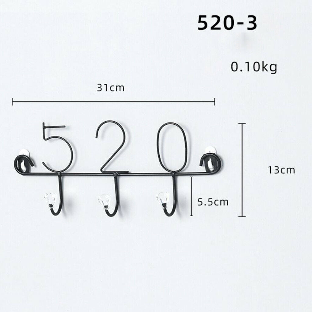 Multi-purpose Metal Wall Mounted Coat Hat Hanger Robe Rack for Wall Ornament