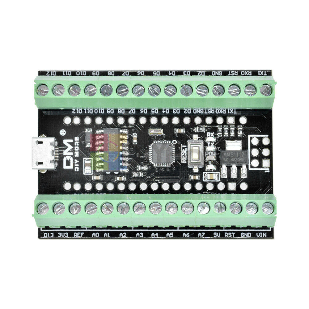 2 in 1 Atmega328P Nano3.0 CH340 USB Driver + Terminal Adapter Expansion Board