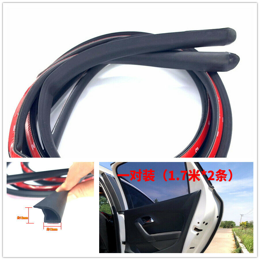 2PCS 1.7M*2 Door Rubber Seal Strip Filler Weatherstrip For C pillar Protection
