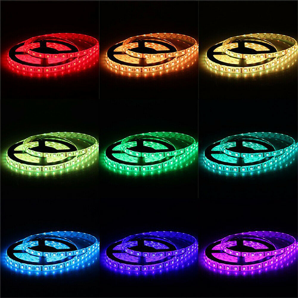 5m LED Strip Lights 5050 RGB Colour Changing Tape Under Cabinet Kitchen Lighting