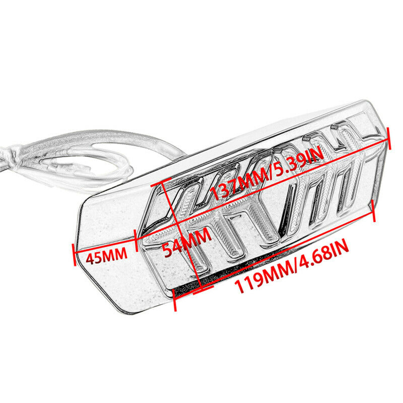 12V Motorcycle Dirt Bike Fender LED Stop Rear Tail Brake Light Turn Signal Lamp