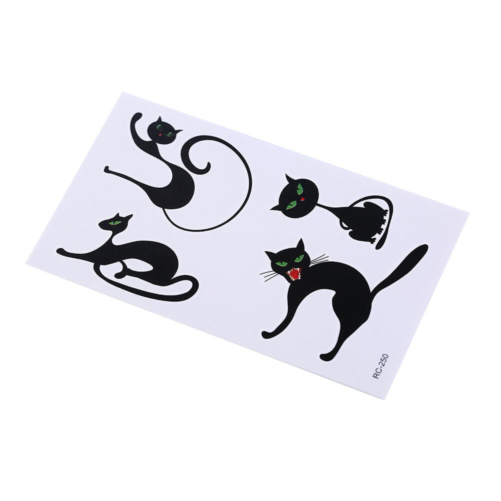 Horror Cat Waterproof Arm Temporary Tattoo Stickers Body Art Removable Tatoos Rf