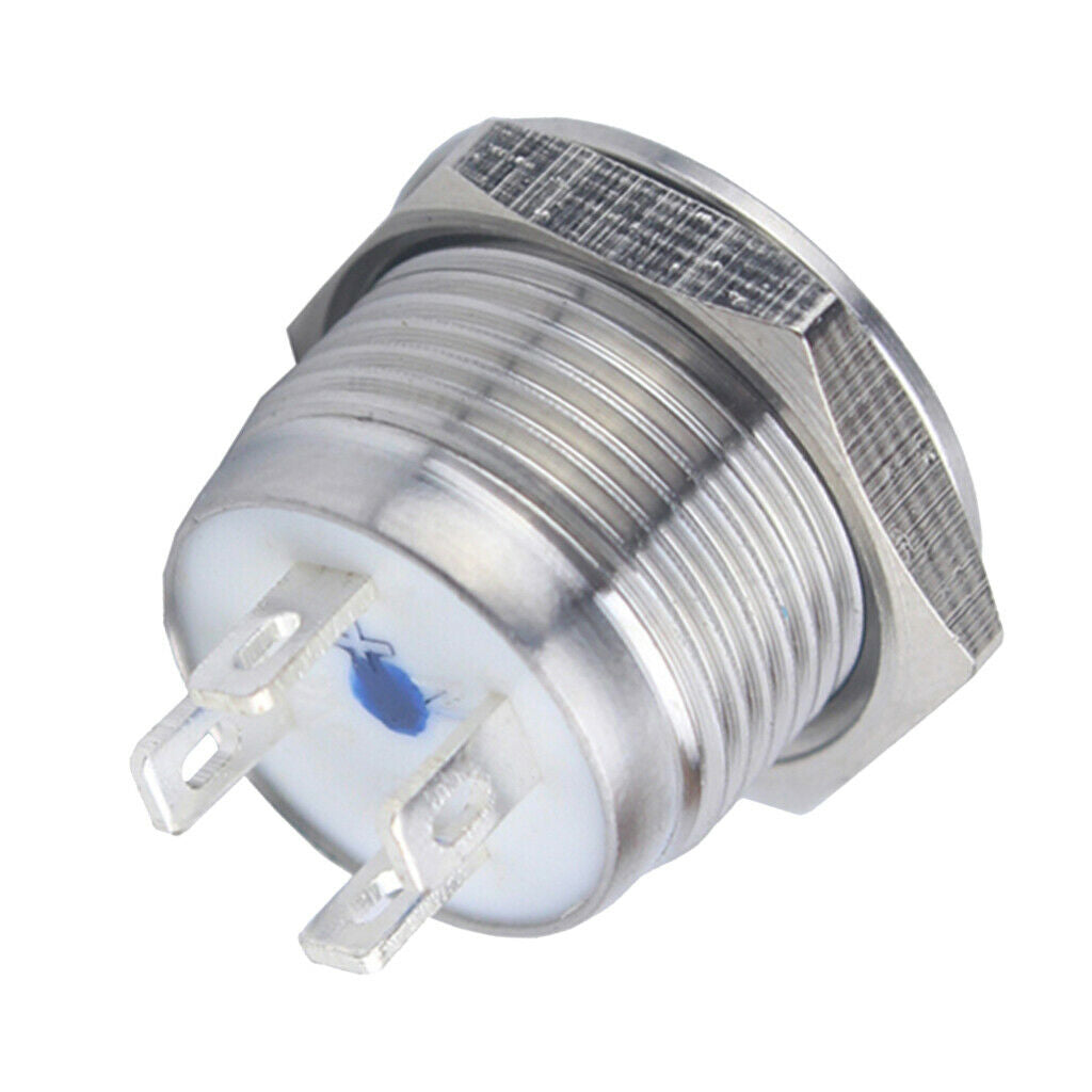 12mm 12V Resetable Self-Reset Push Button Switch Blue LED