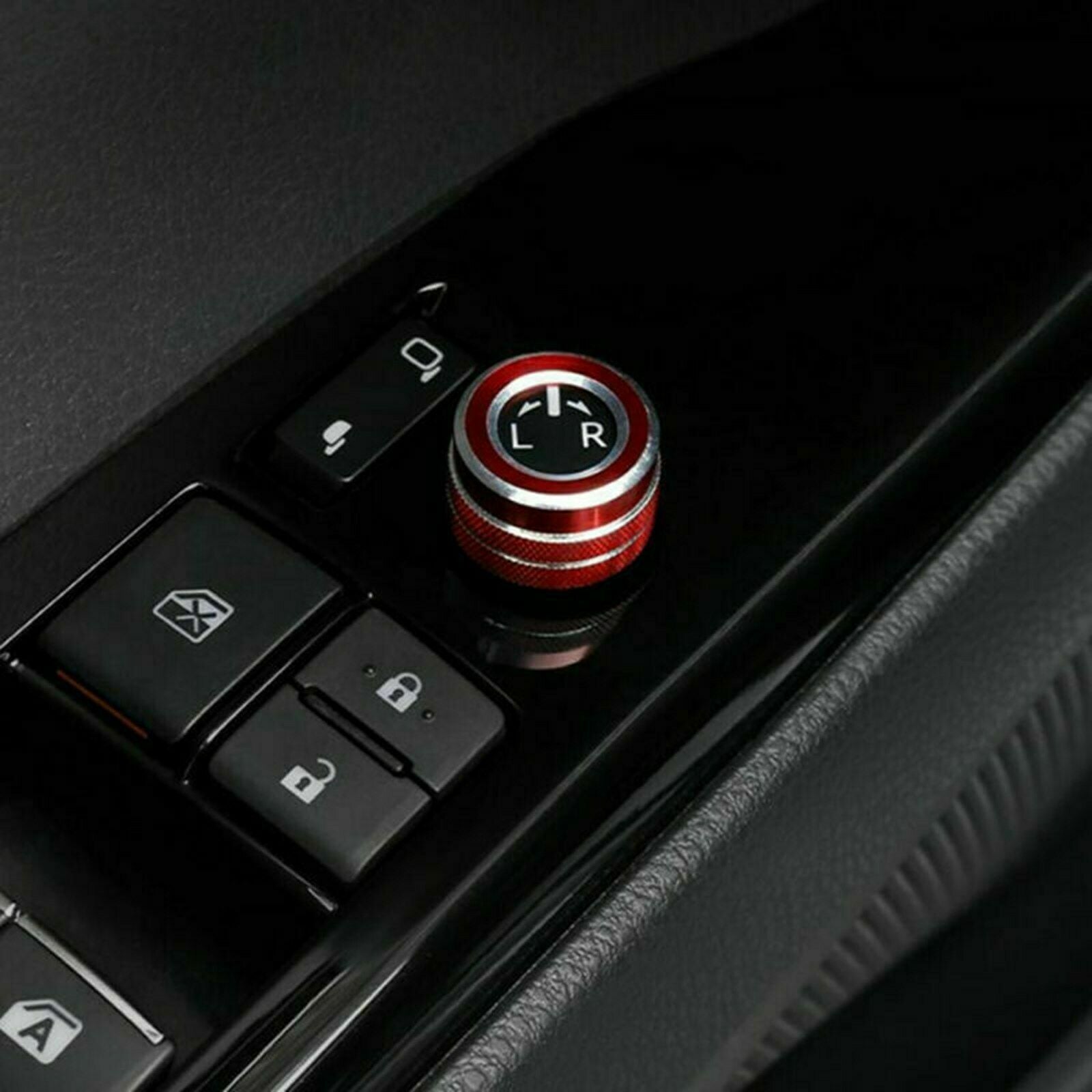 5PCS Red Air Conditioning+Audio Button Ring Cover Trim For ToyotCAmry 18-20 CN