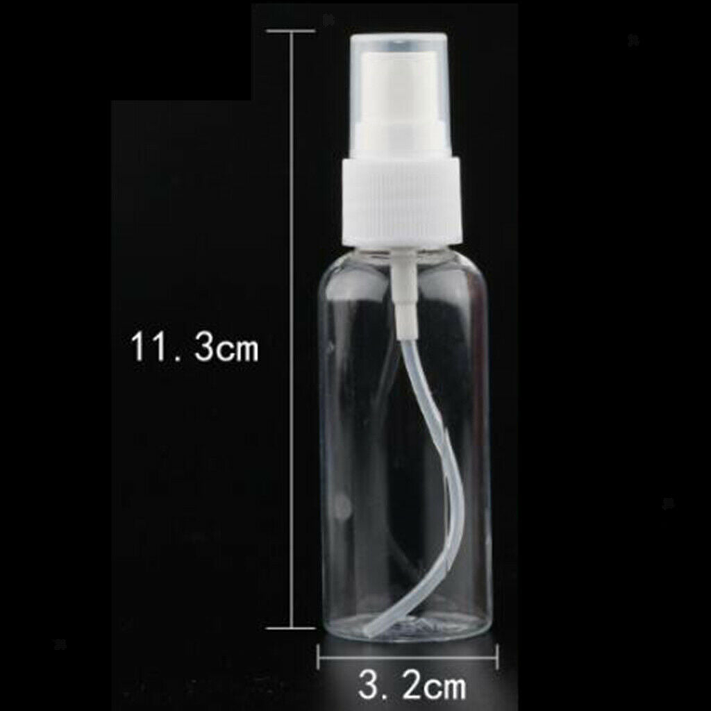 15x Clear Refillable Sprayer Essential Oils Travel Bottles Reusable 50ML