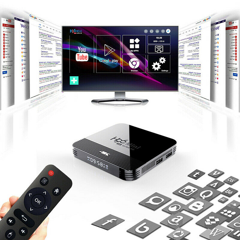 4K H96 MINI H8 1G+8G Android 9.0 2.4G/5G WIFI TV BOX Quad Core Media Streamer