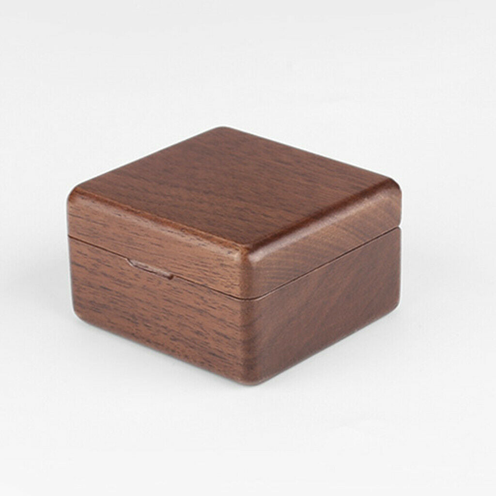 Luxury Walnut Wood Engagement Rings Box Jewelry Wedding Rings Storage Case