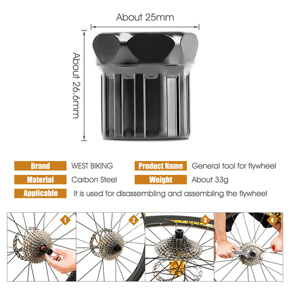 Bike Repair Tool Kit Cycle Crank Chain Cutter Extractor Bracket Freewheel Puller