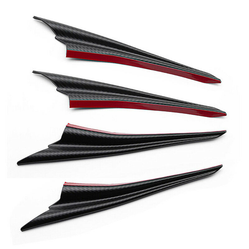4PCS Front Bumper Side Lip Splitters Black Spoiler Winglet Blade Decoration Spat