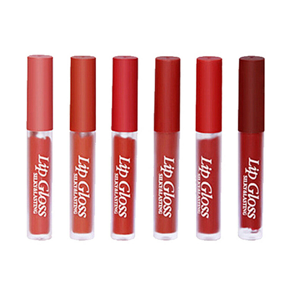 6 Packs Non-sticky Smooth Lip Gloss Waterproof Long Lasting Lip Tint Glaze