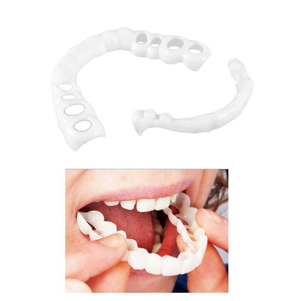 2Pcs Upper & Lower Cosmetic Teeth Cover False Teeth Veneers Instant Smile