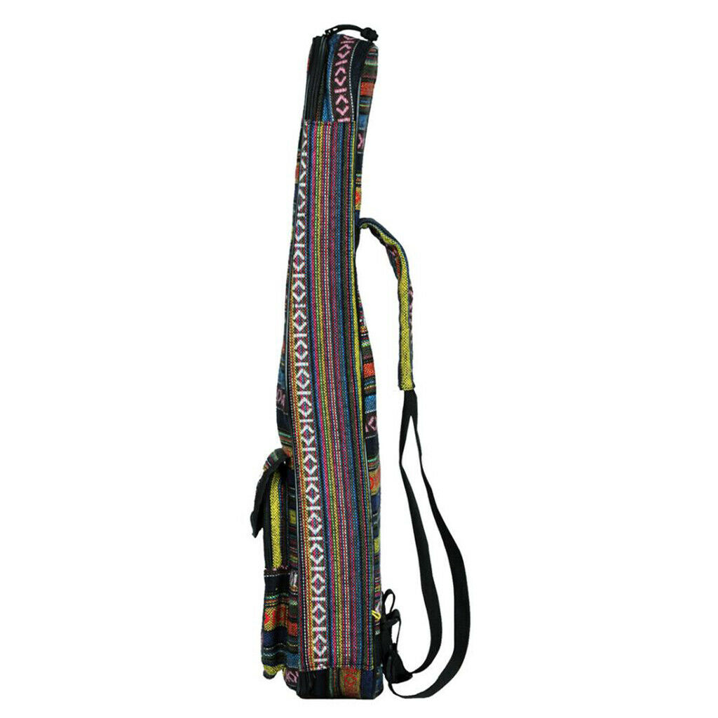 Folk Stripe Style Padded Case for Ukulele Guitar Back Strap