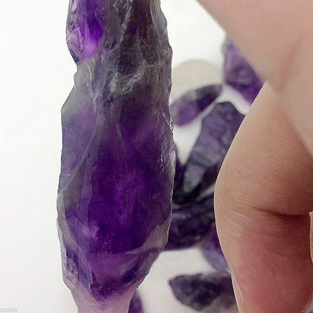 Natural Rough Specimen 50g Purple Amethyst Point Quartz Stone Mineral Gem Decor