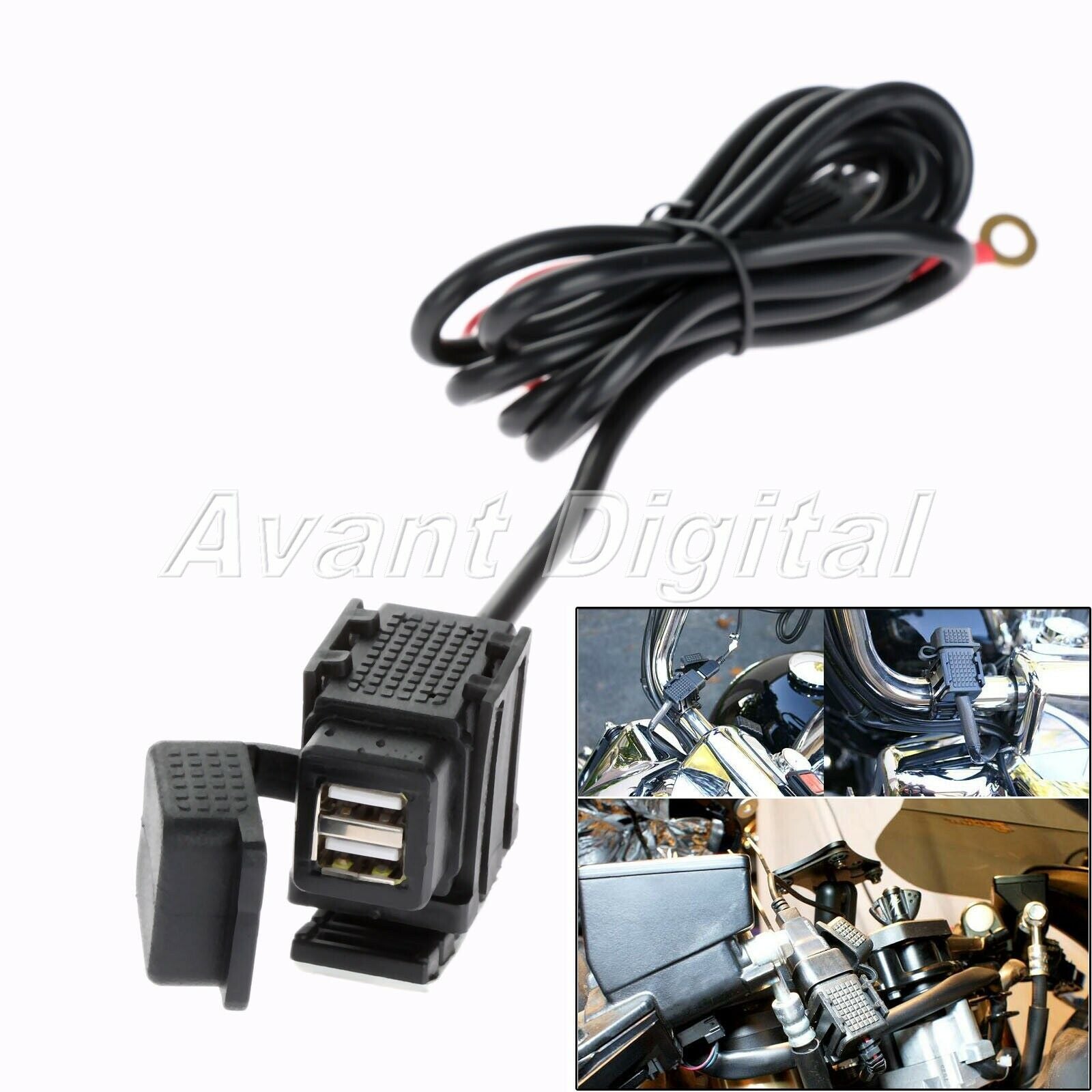 12V 2.1A USB Charger Socket Adapter Power Outlet Waterproof for Motorcycle Car
