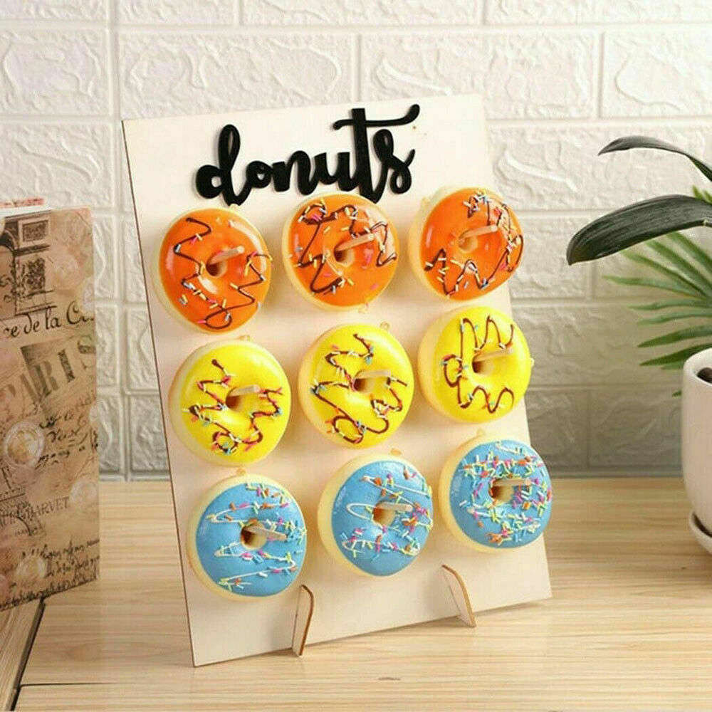 Donut Wall Stand Wooden Sweet Doughnut Holds Party Wedding DIY Storage Rack