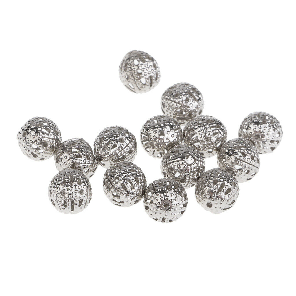 100 Pcs Wholesale 8mm Round Mini Loose Spacer Bead Hollow Beads For Jewelry