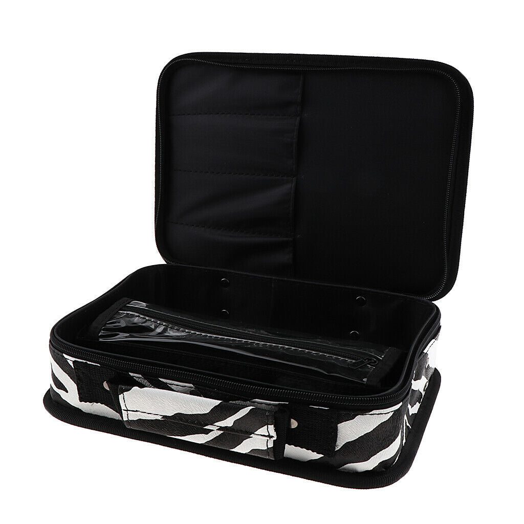1 Piece PU Leather Handy Travel Cosmetic Bags, Makeup Box Beauty Brush Train