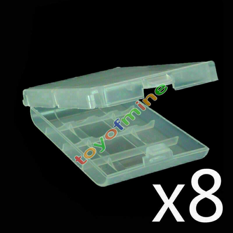 8x Clear Battery Storage Case Box for AA / AAA Battery