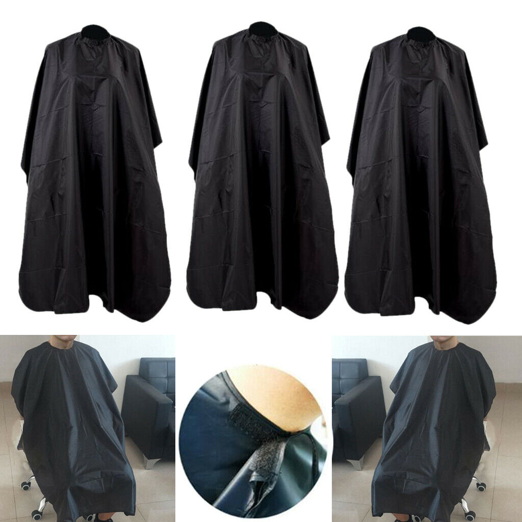 3x Waterproof Hairdressing Hair Cut Cape Shop Home Gown Capes Cloth Black