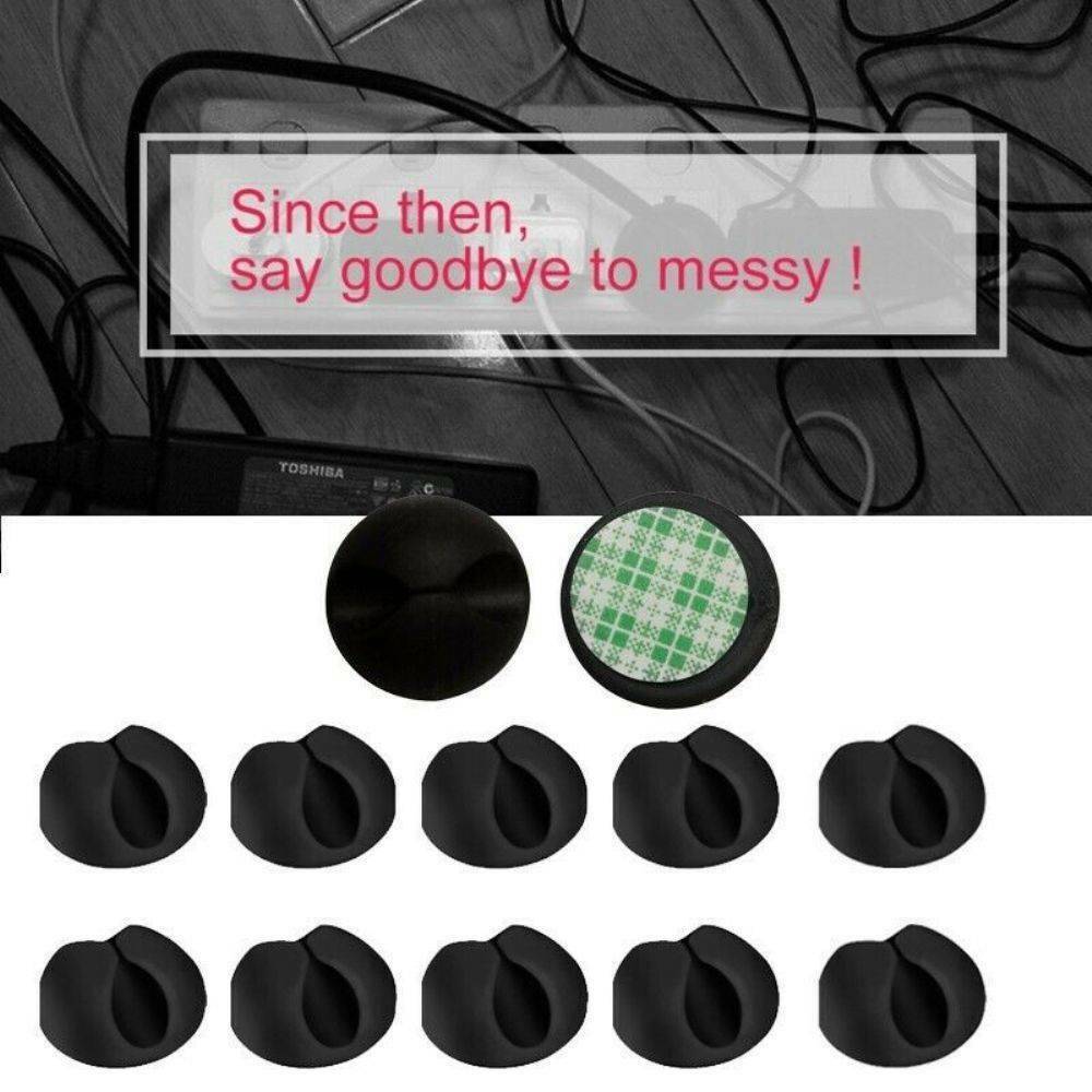 20x Cable Clips Self-Adhesive Desk Cord Management Organizer Wire USB Holder CA