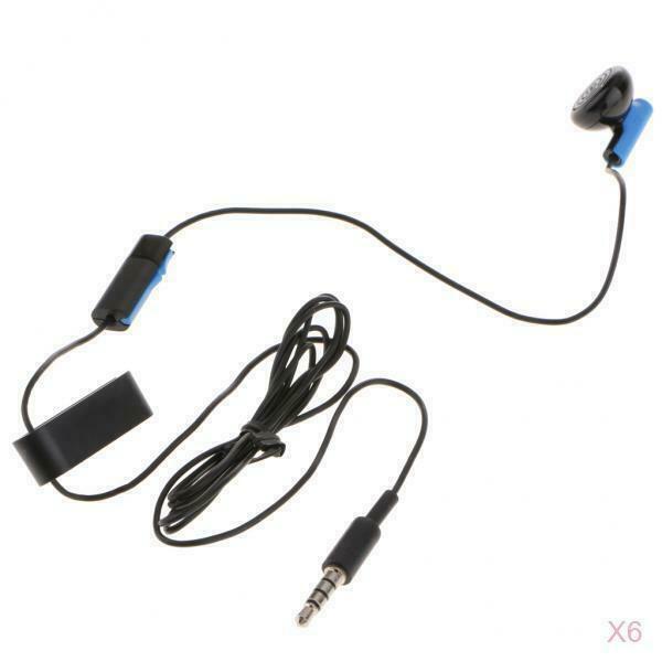 6 Pieces Single Earphone with Microphone 1.2m Earbud for Sony PS4 Controller