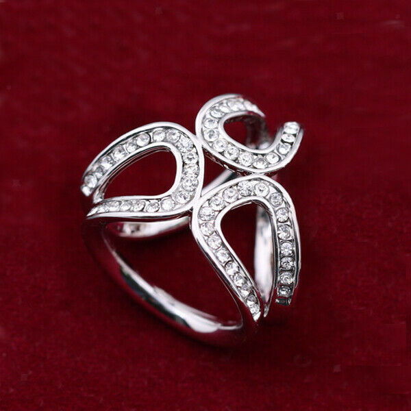 Women Elegant Crystal Rhinestone Scarf Ring Buckle Slide Clip Scarf Jewelrys