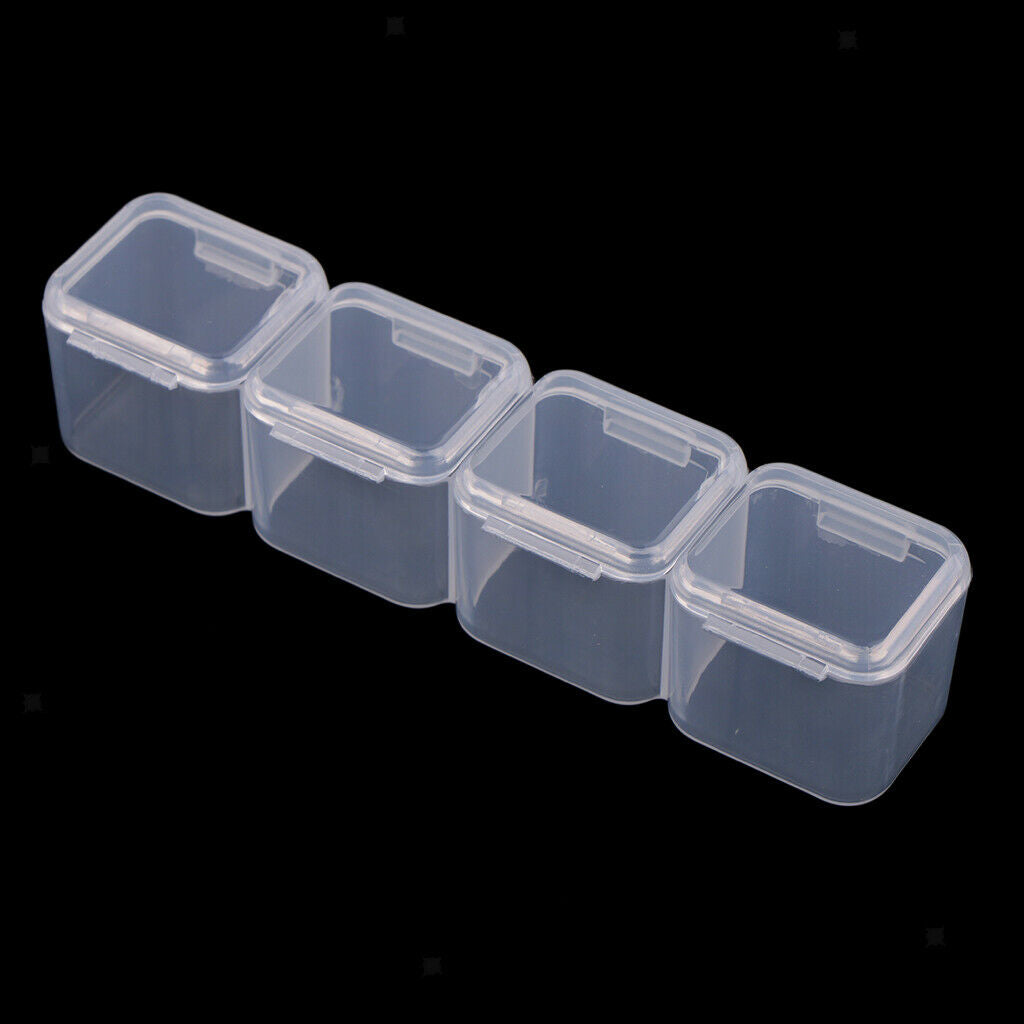 5Pcs 28-Grids Clear Plastic Storage Box Nail Rhinestone Container Organizer