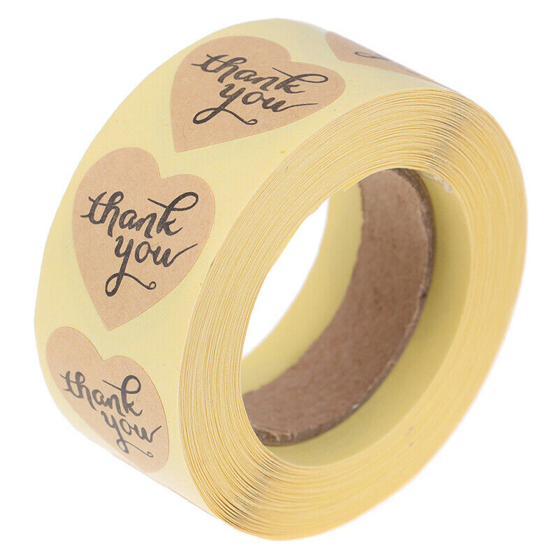 500pcs Heart thank you Stickers Cake Sealing Labels Gift Box Adhesive Sti.l8
