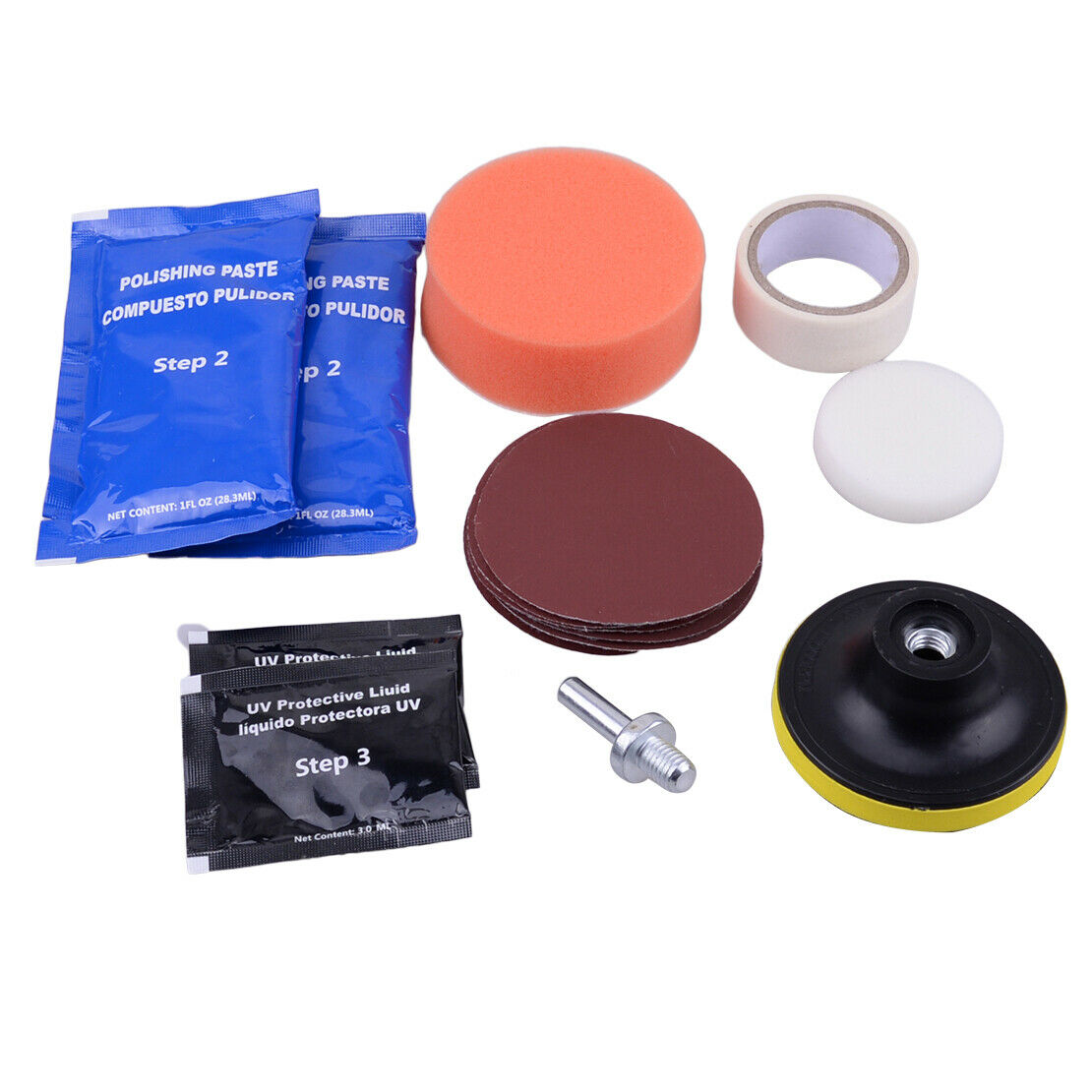 15pcs Car Headlight Lens Restoration Restorer System Polishing Cleaning Tool An