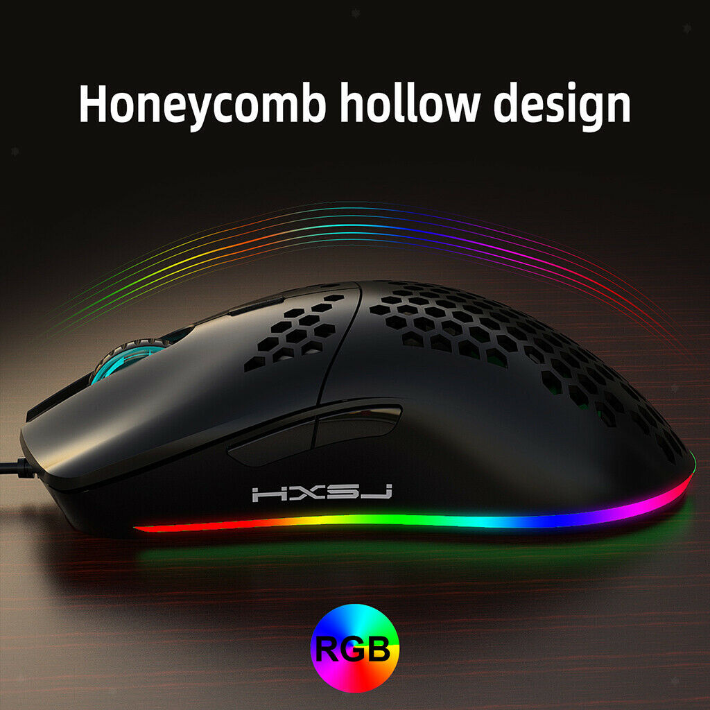 USB Wired RGB 6400 DPI Programmable Gaming Mouse for Laptop