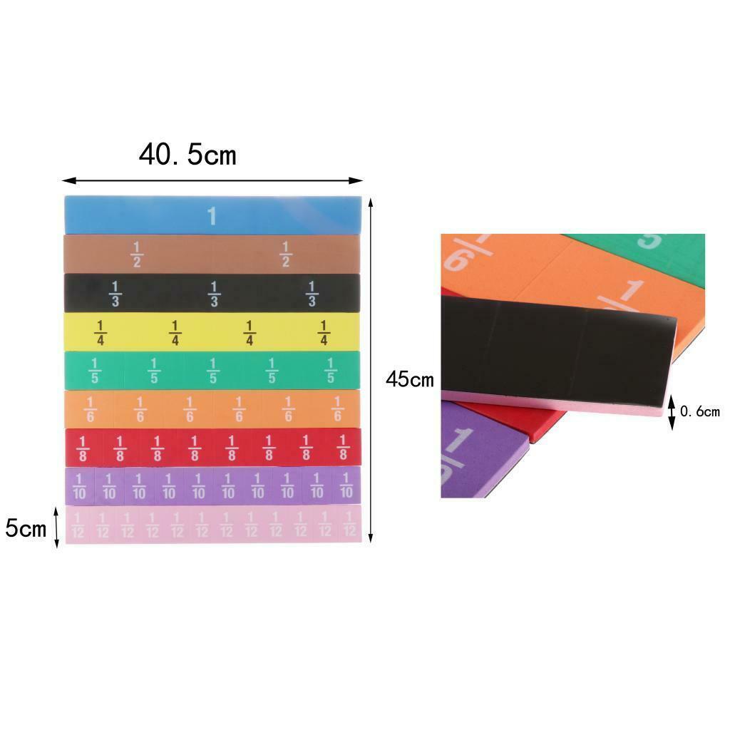 Rainbow Magnetic  Fraction Soft Foam Tiles