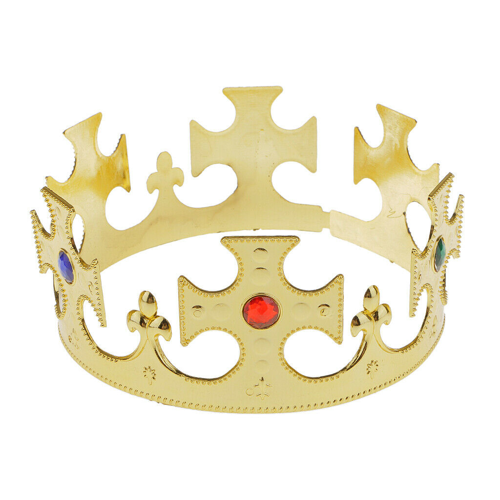 4 Pieces Rhinestone Royal Queen Crown Cross 23in Dress Party Props Favor