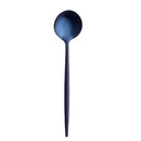 Flatware Spoon Cutlery Square for Kitchen Dining Bar Hotel Cafe  Blue