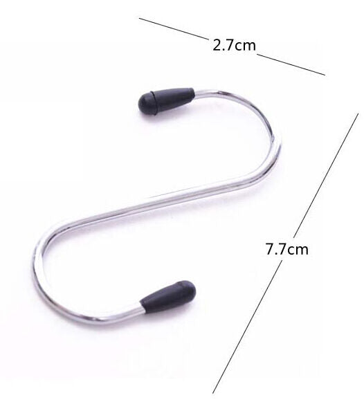 4PCS Hook Chrome Hanging Hooks S Shape Stainless Steel Multifunction