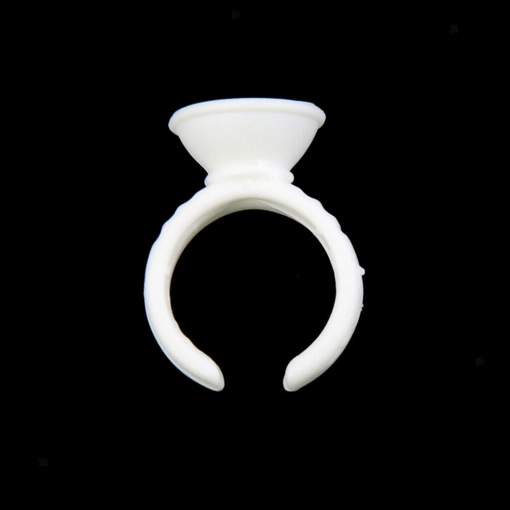 100 Eyelash Extension Disposable Glue Ring  Holder 2 Slot S
