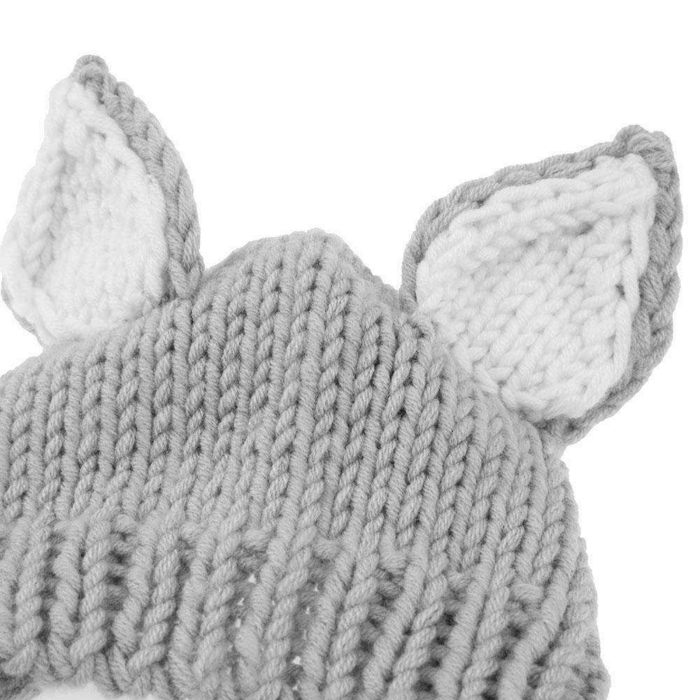 2pcs Cute Baby Studio Photography Props Clothing Set Knitted Overalls + Hat @