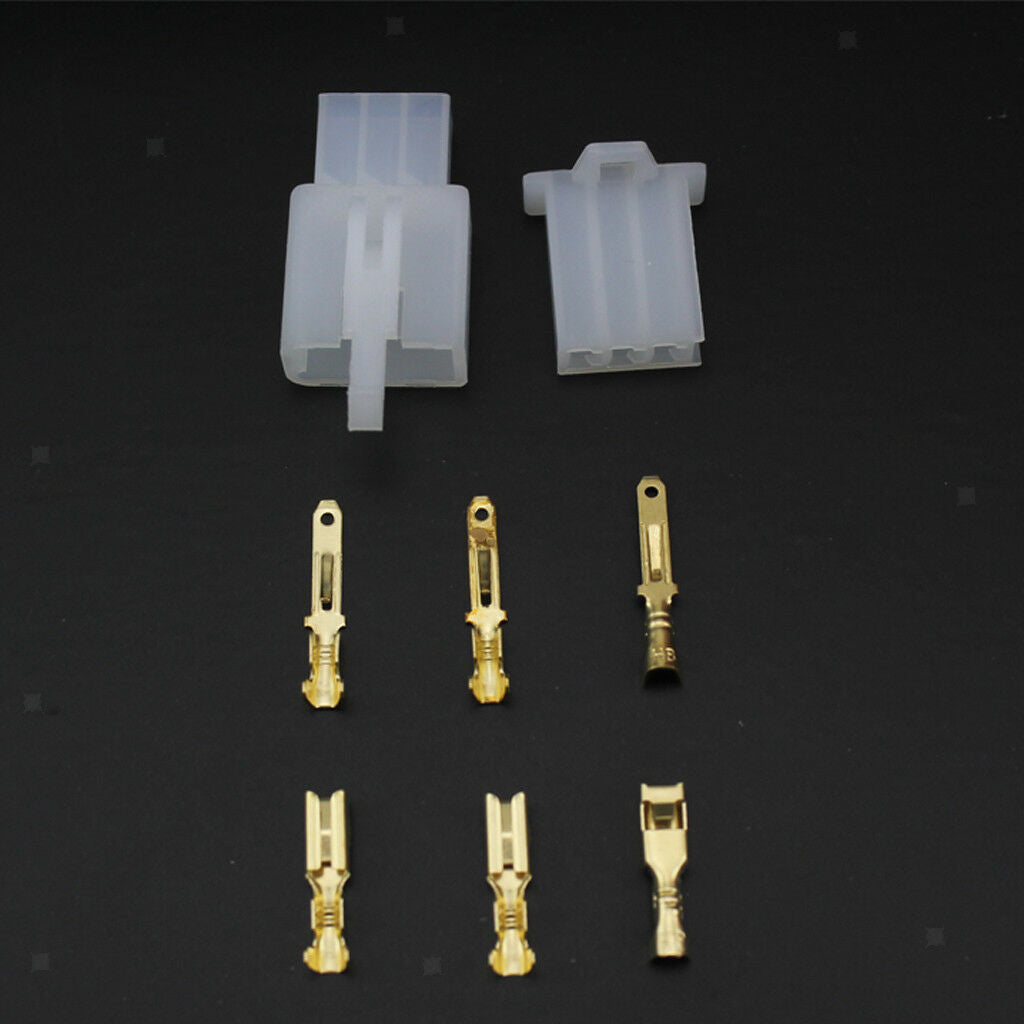 Set of Female and Male Connector Plug 3-way 3 pin Electrical Universal 2.8mm
